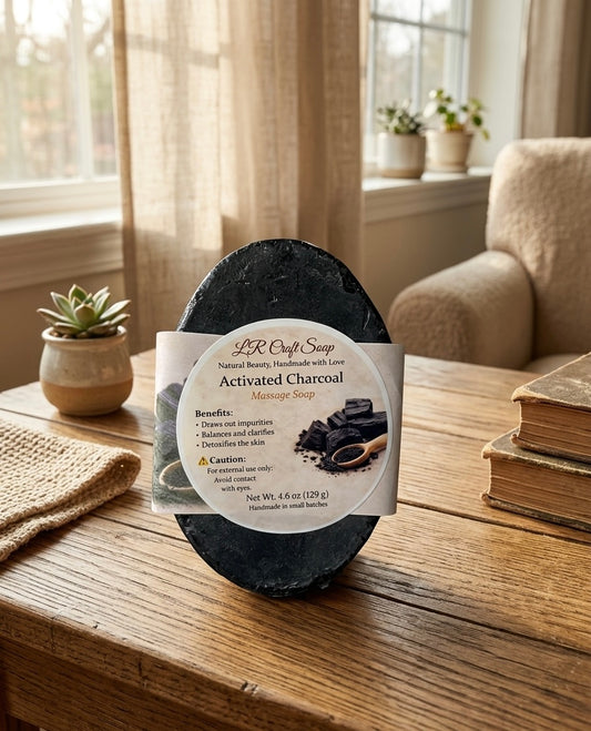 Activated Charcoal Massage Soap | Deep Cleansing Handmade Soap