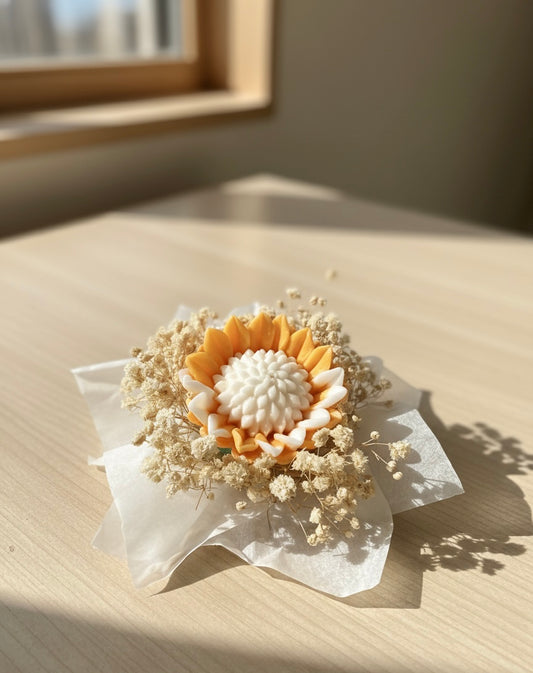 Handmade Sunflower Soap Gift Box | Natural Floral Soap