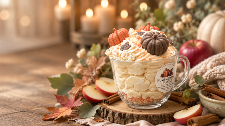 Fall Collection featuring Pumpkin Apple Harvest candle by LR Craft Soap & Candles