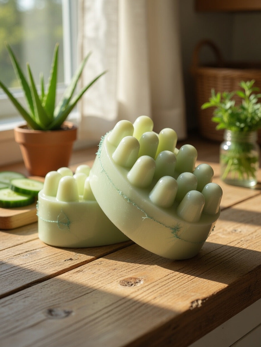 Handmade cucumber and aloe Vera soap bar for sensitive skin - LR Craft Soap, Richmond VA 