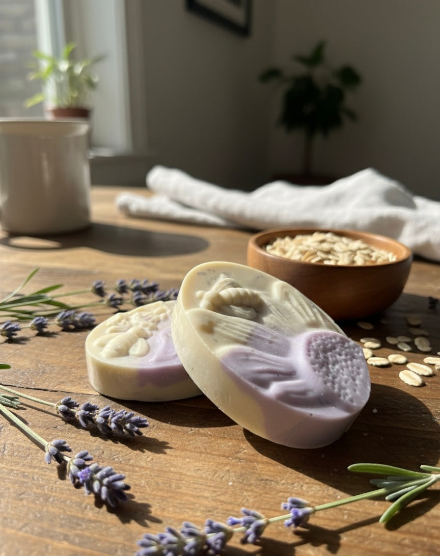 Lavender & Oatmeal Massage Soap | Natural Handmade Soap Bar