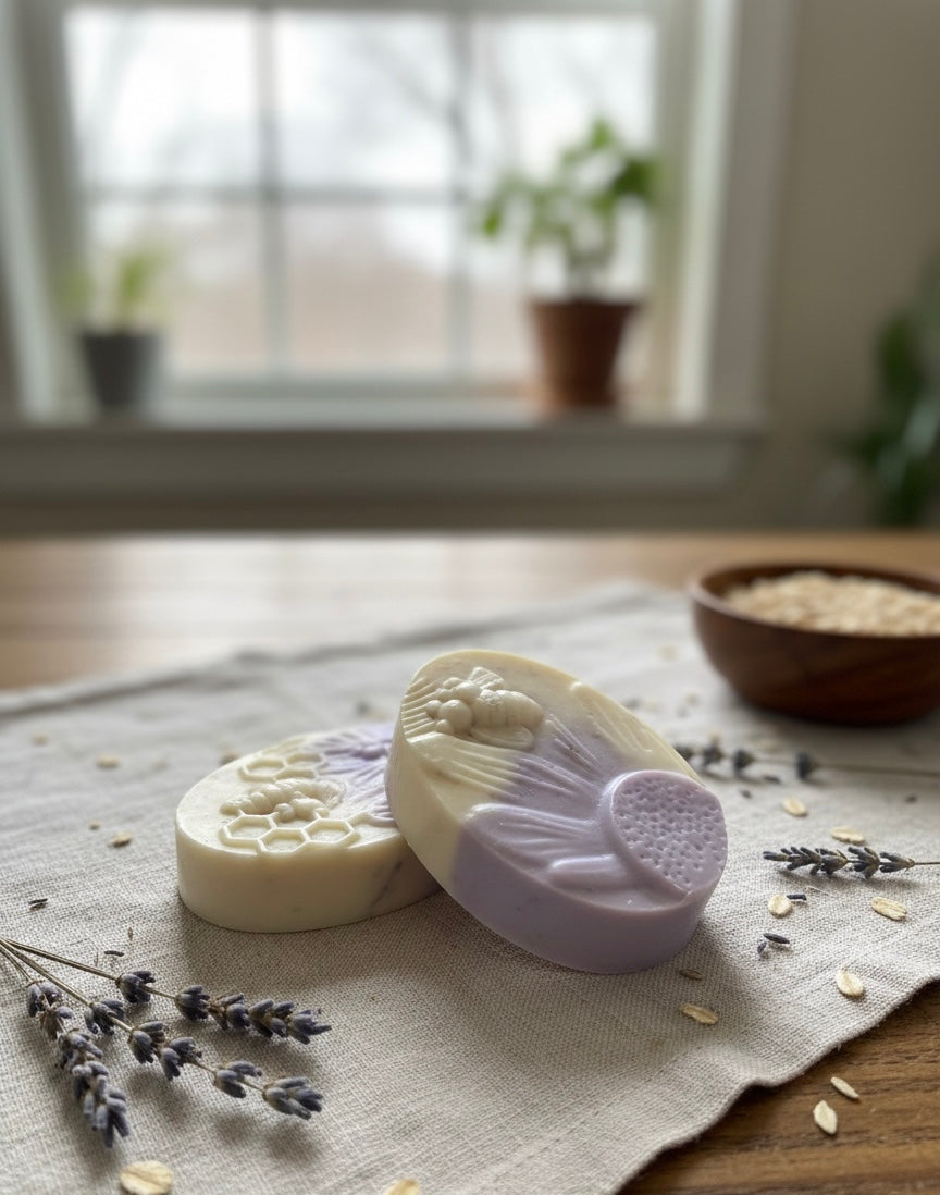 Lavender & Oatmeal Massage Soap | Natural Handmade Soap Bar