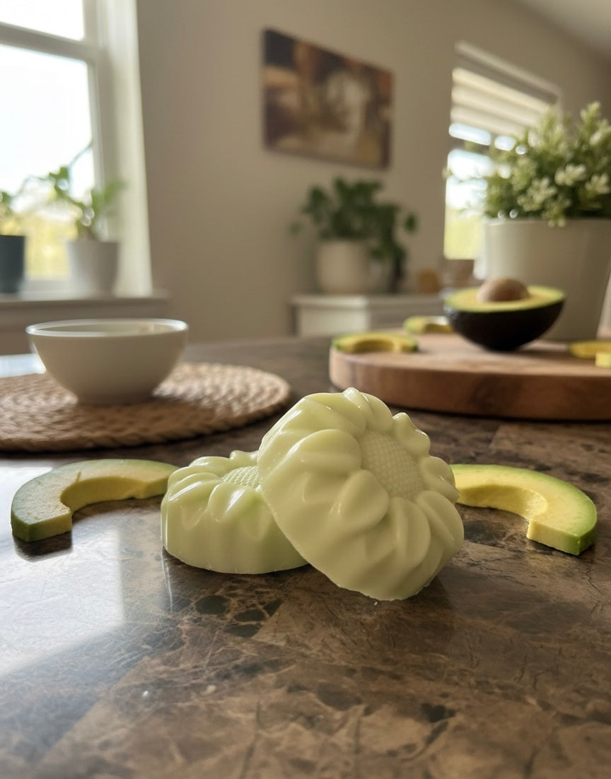 Handmade avocado bloom moisturizing soap bar for dry skin - LR Craft Soap, Richmond VA 