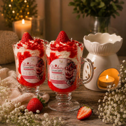 Strawberry Vanilla Candle in Glass Mug – Sweet Dessert Candle Gift