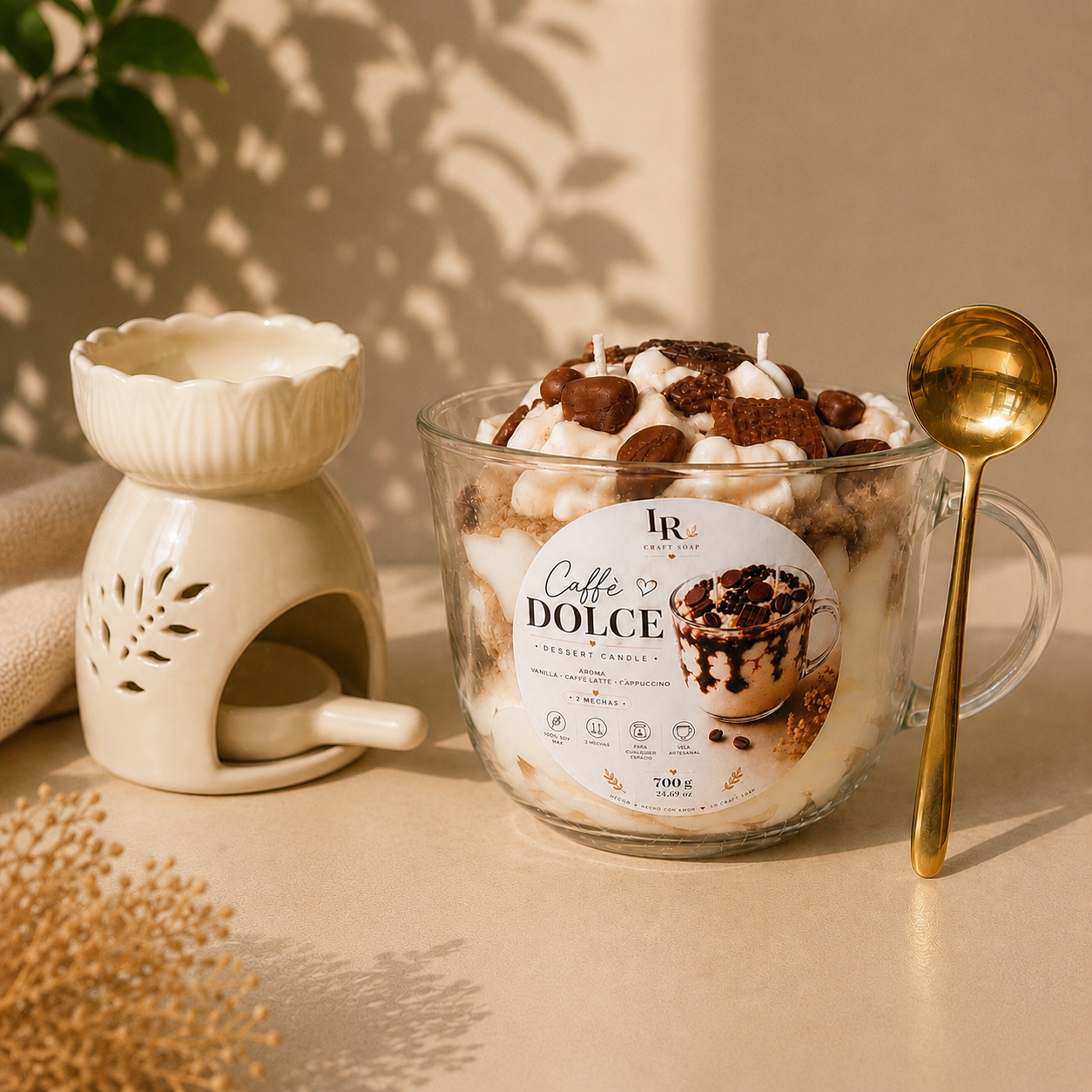 Caffè Dolce Dessert Candle – Cappuccino, Vanilla & Caffè Latte