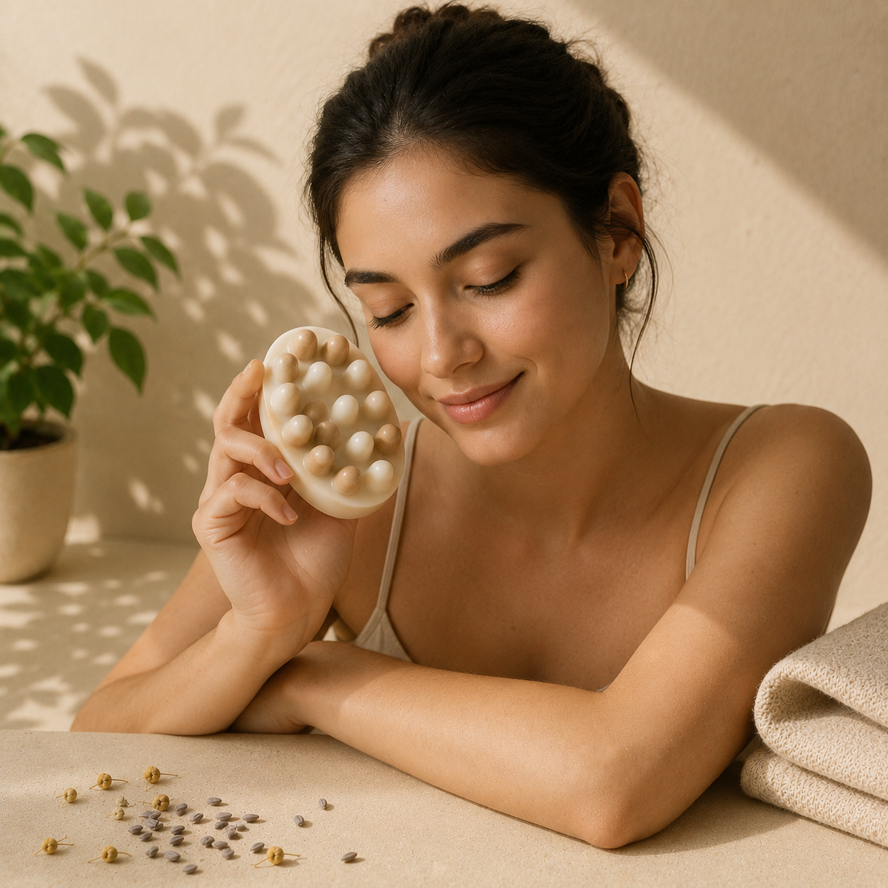 Coffee & Cinnamon Massage Soap | Handmade Self-Care Bar (150 g)