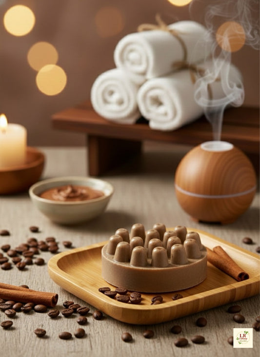 Handmade coffee and cinnamon soap bar”