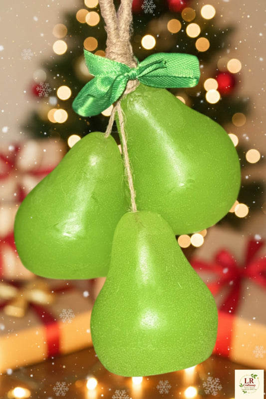 Handmade pear cluster soap with green ribbon – LR Craftsoap
