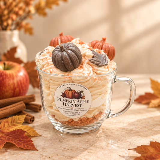 Pumpkin Apple Harvest handmade fall candle by LR Craft Soap & Candles